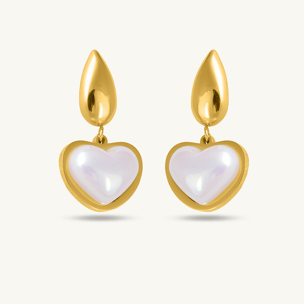 Vintage Pearl Heart Earrings – GOLD
