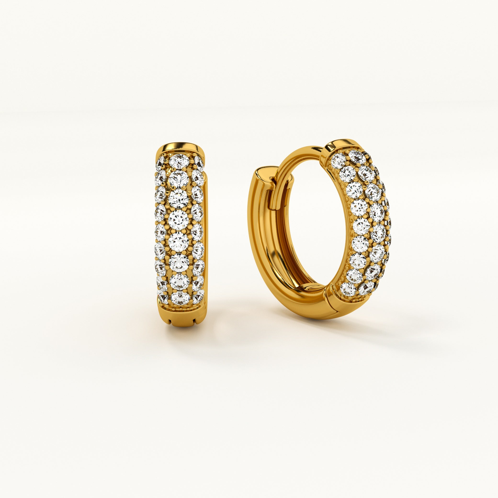 Diamond Huggie Hoop Earrings – GOLD