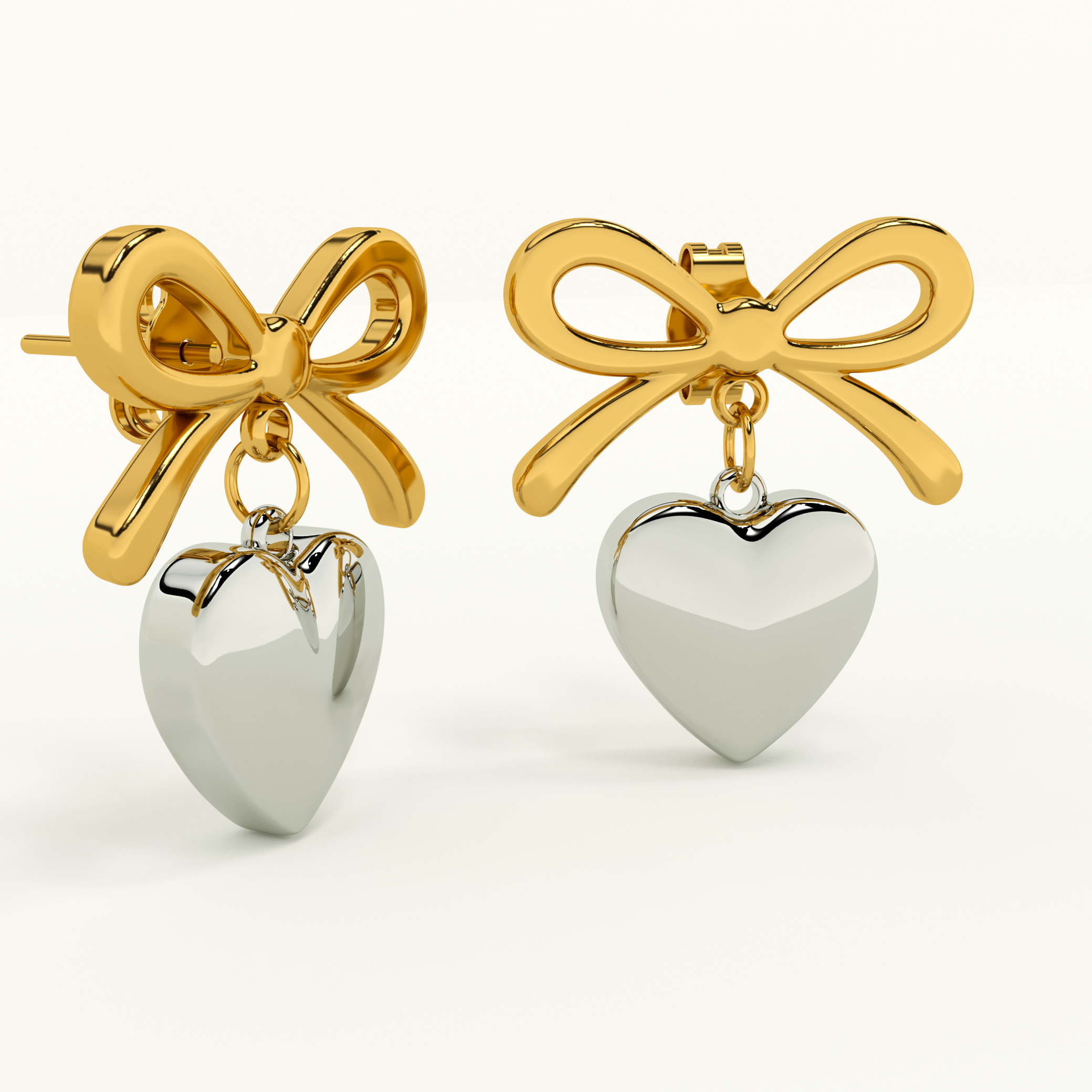 Bi-metal Wrapped With Love Heart Earrings