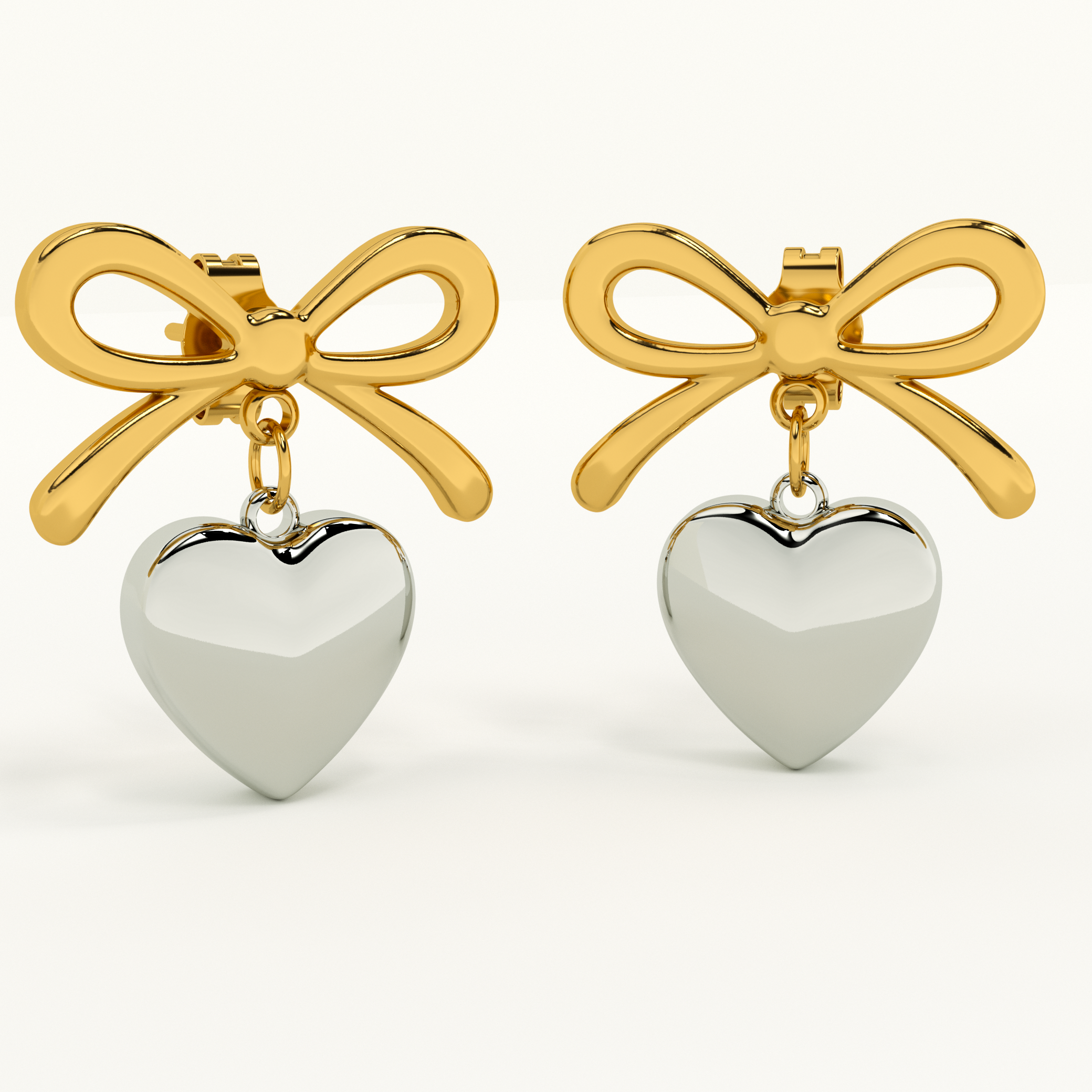 Bi-metal Wrapped With Love Heart Earrings