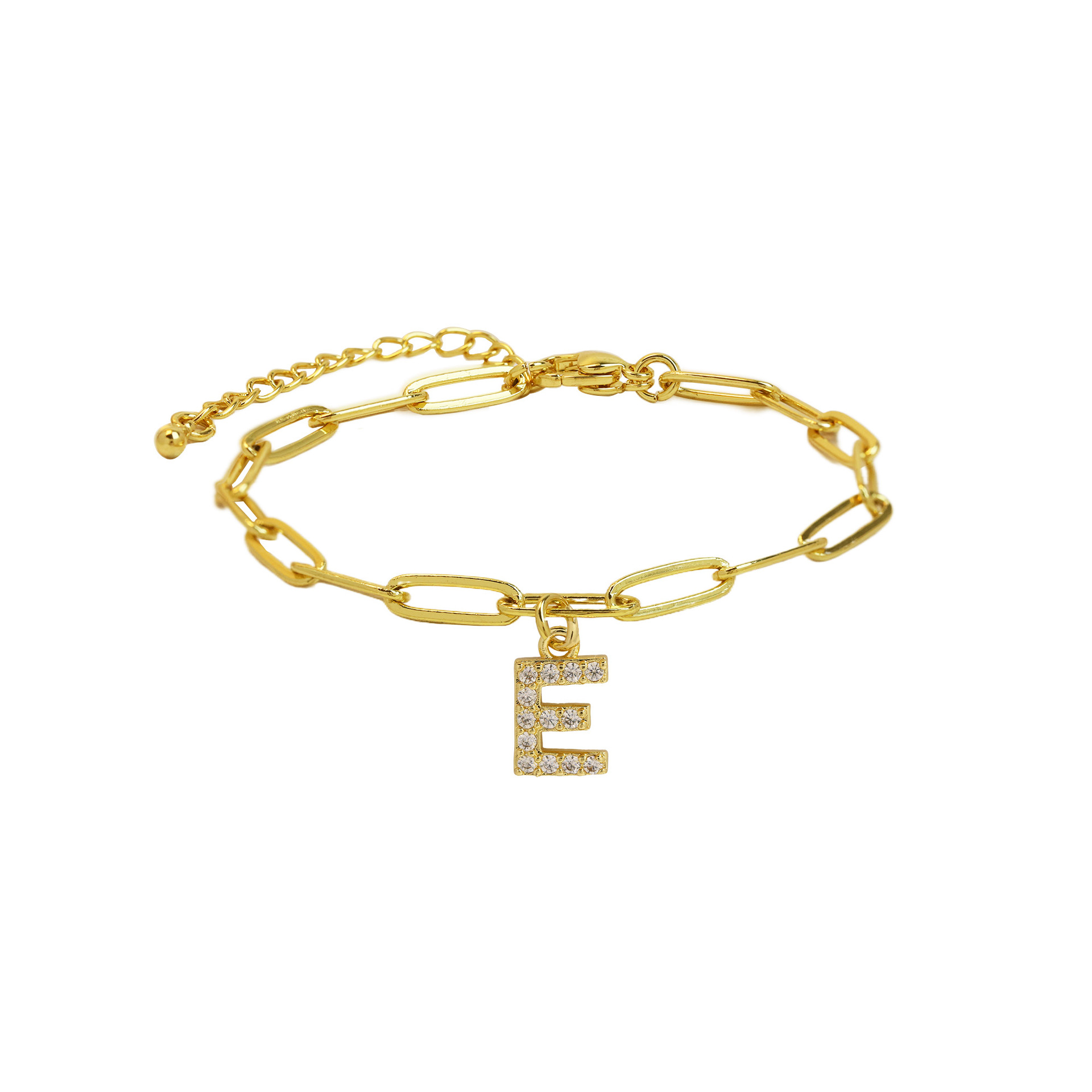 Paperclip Initial Letter Bracelet