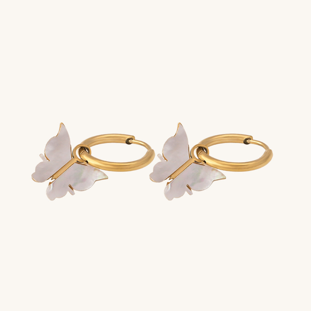 Annabelle Butterfly Drop Hoop Earrings