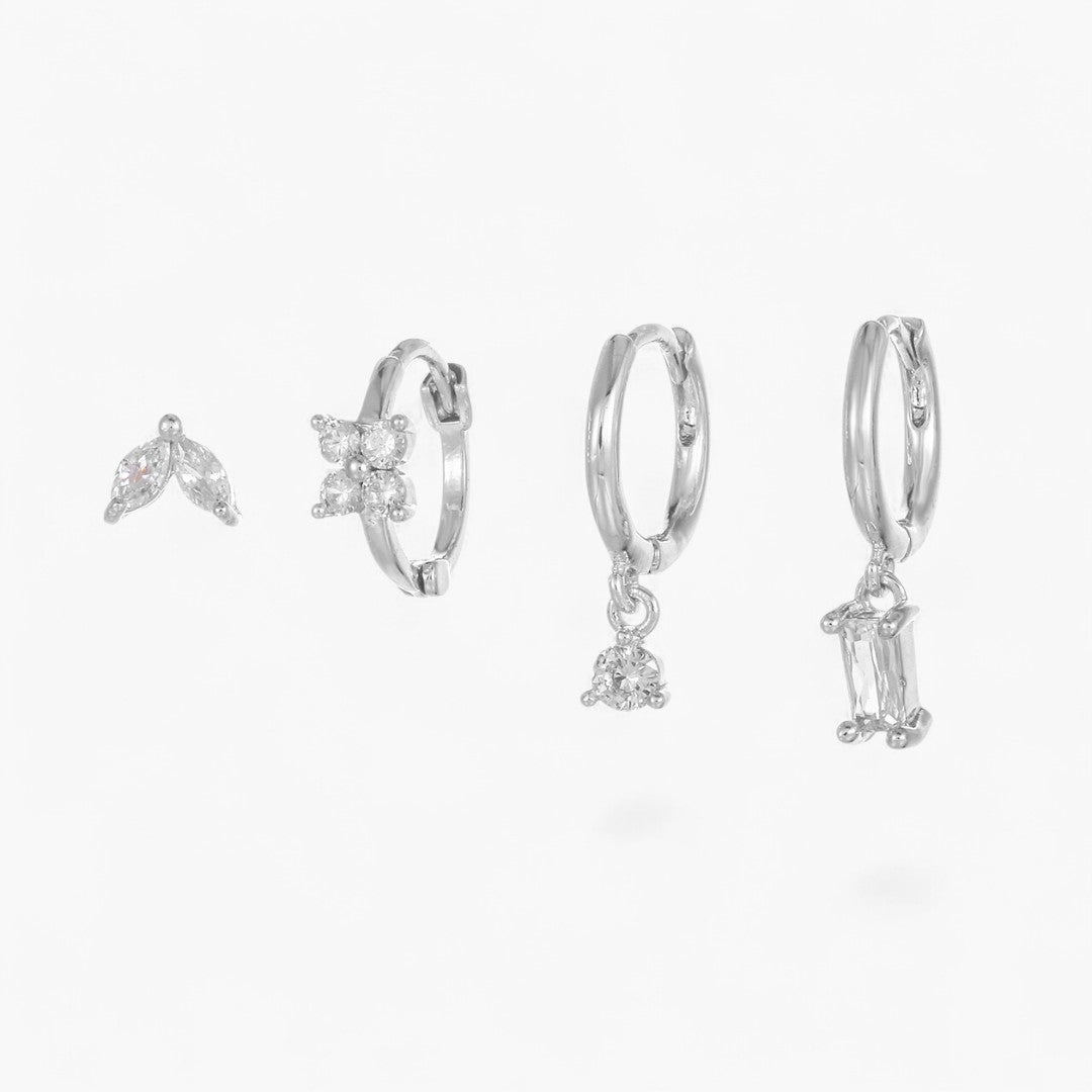 Dainty Flower Lantern Earring Quartet Set