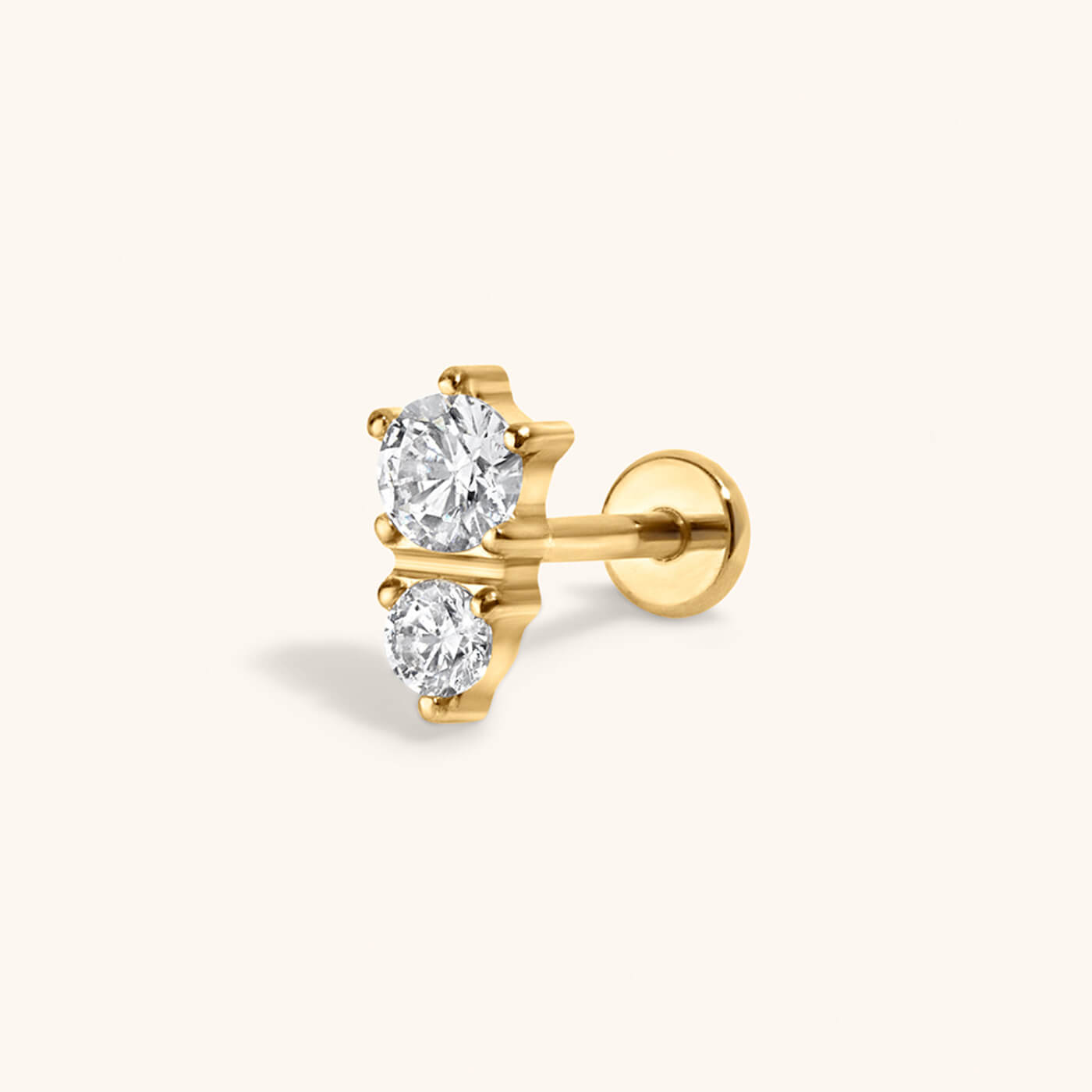 Gaia Push Pin Flat Back Earring – Titanium - Gold