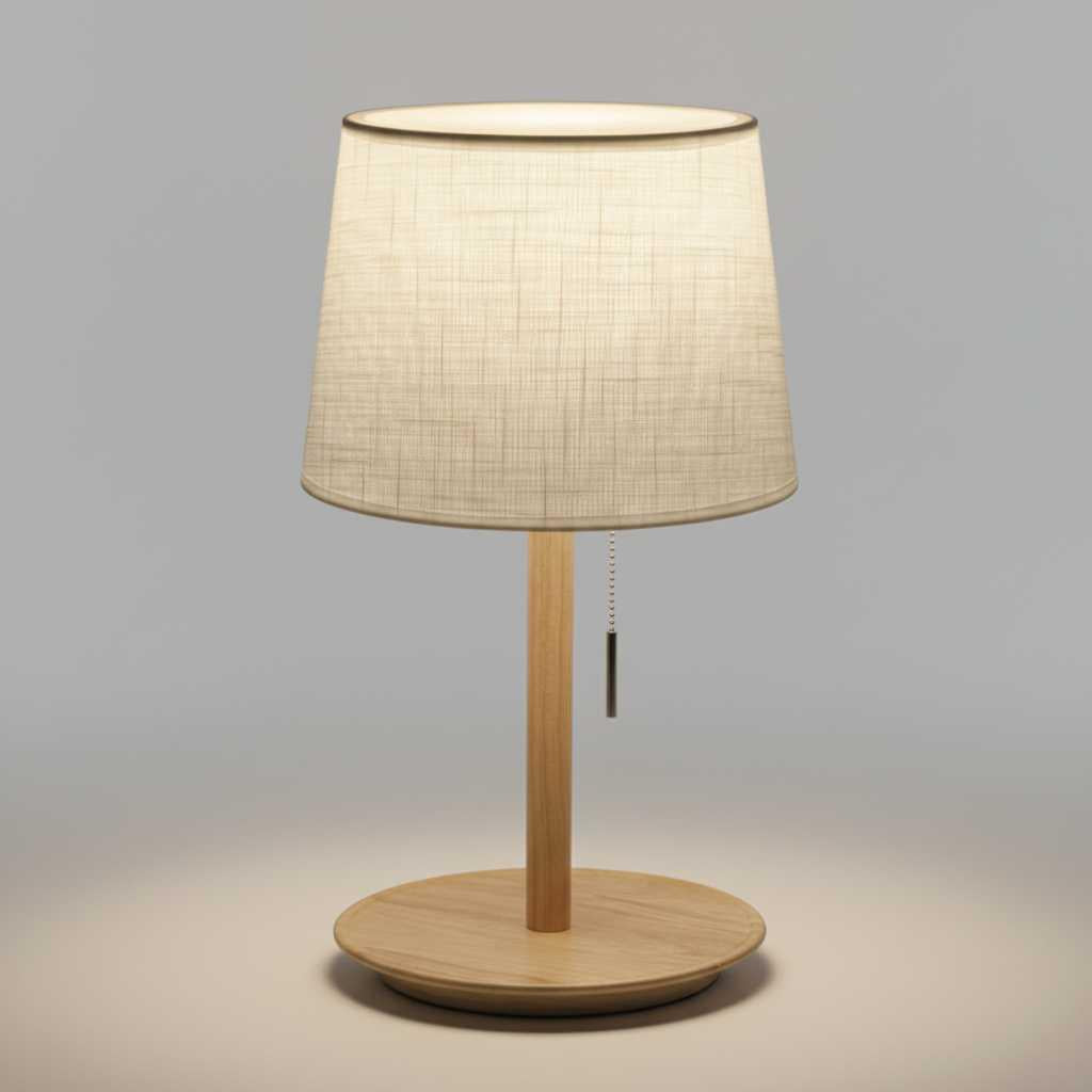 Gentle Glow Nordic Lamp | Walnut Wood Table Lamp