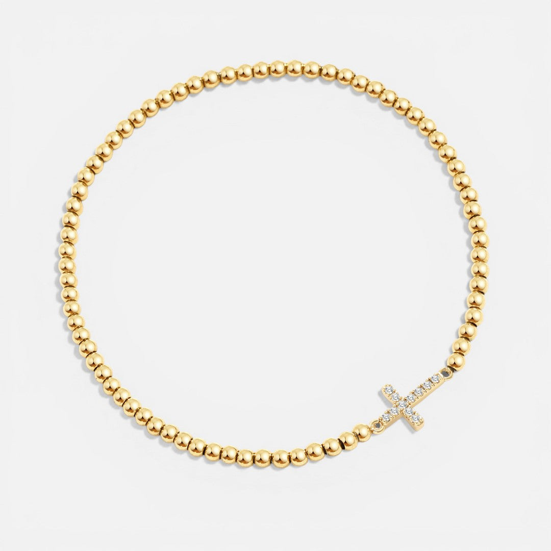 Aurelis Beaded Cross Stretch Bracelet