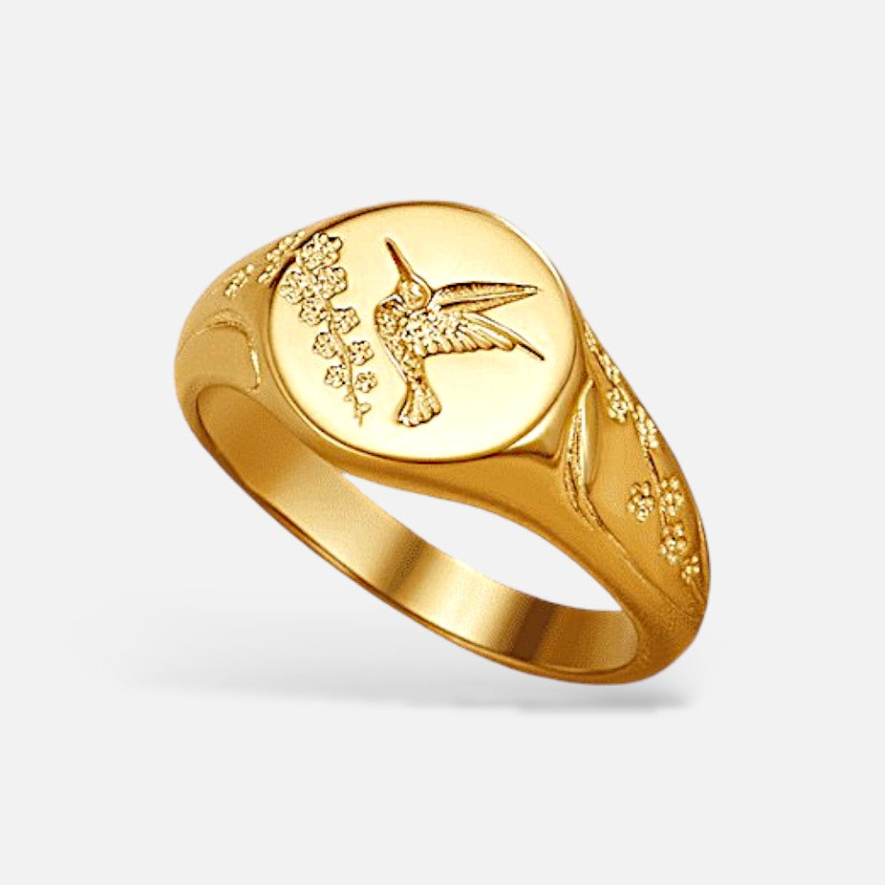 Avelor Hummingbird Signet Ring – gold