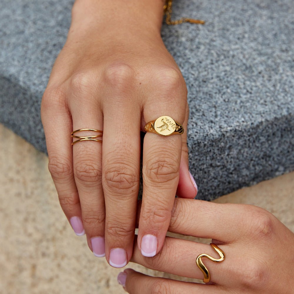 Avelor Hummingbird Signet Ring