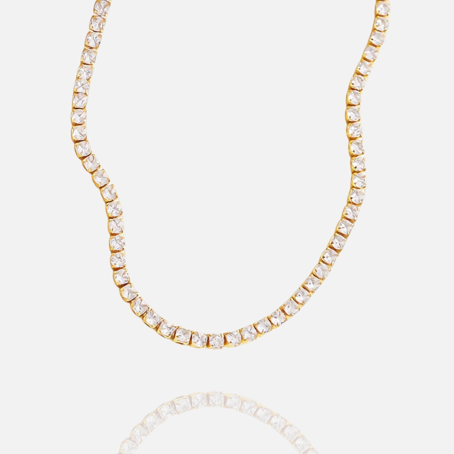 Classic Tennis Sparkle Necklace – gold