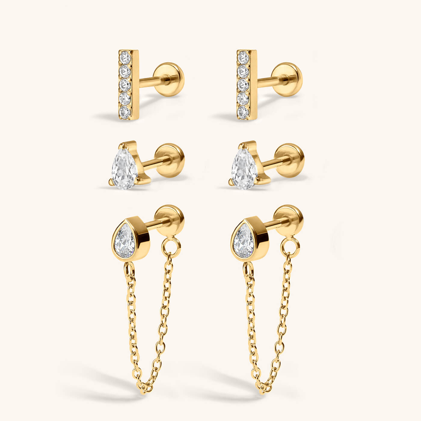 Iconic Nap Earrings Trio – Gold