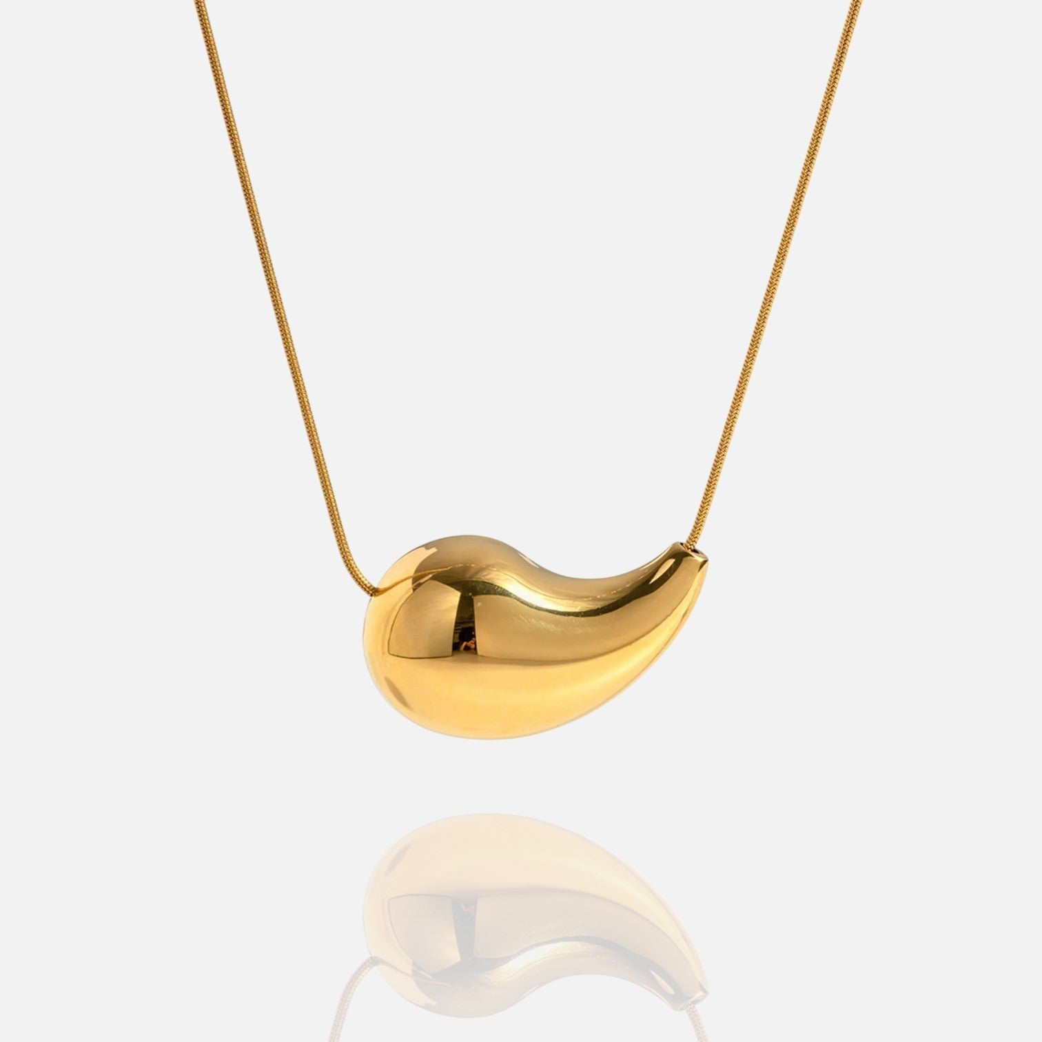 Teardrop Glow Pendant Necklace – Gold