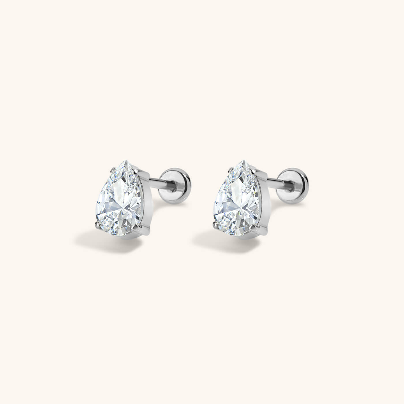 Celestial Crystal Pear Nap Earrings, 6mm