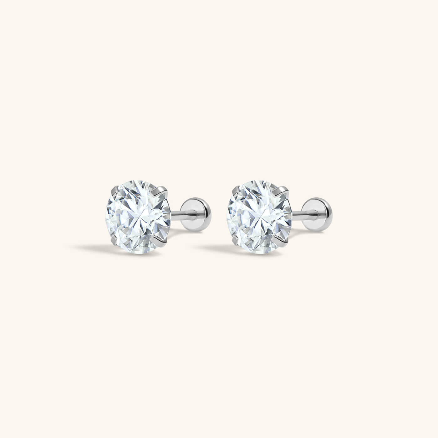 Celestial Crystal Solitaire Nap Earrings, 6mm