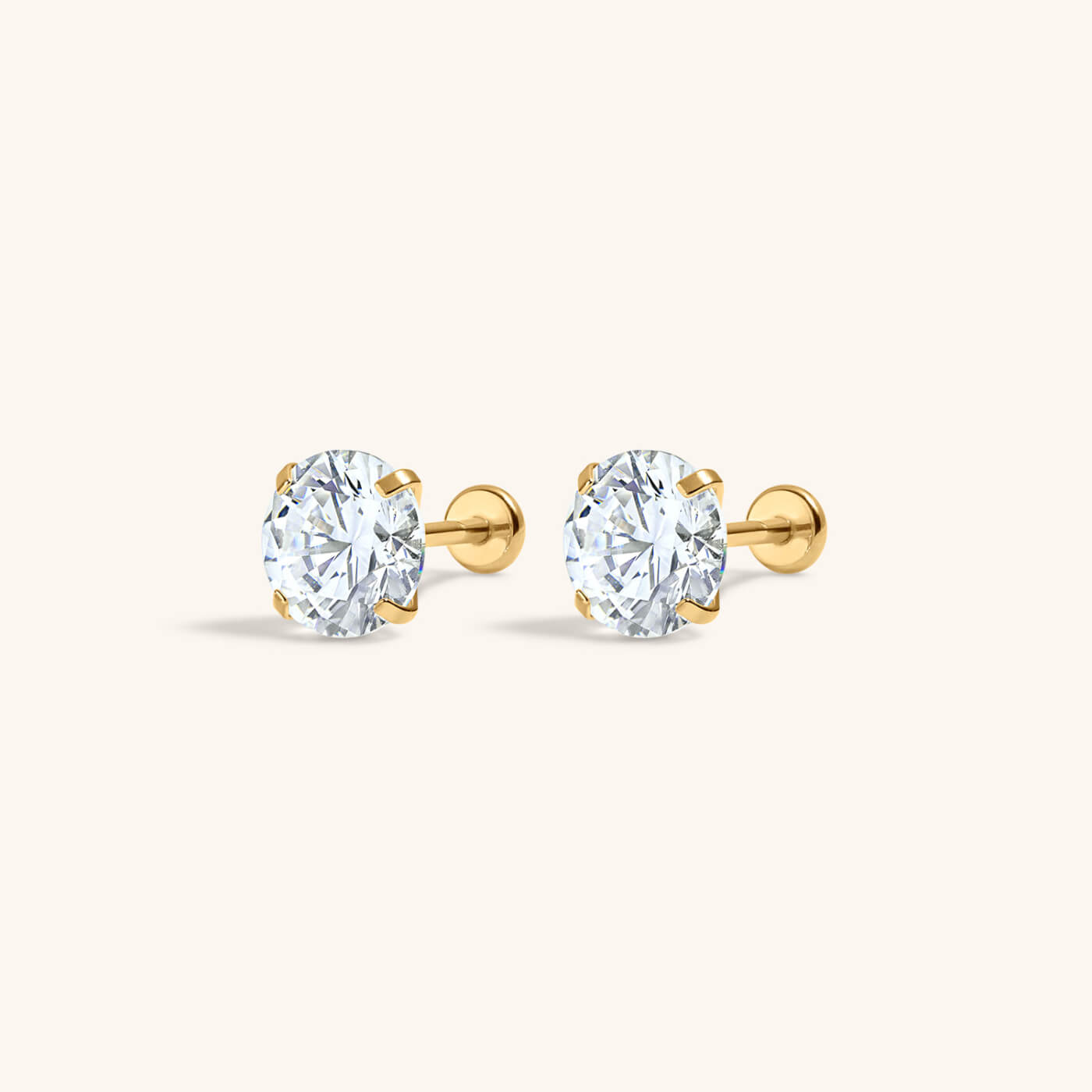 Moissanite Nap Earrings, 3mm