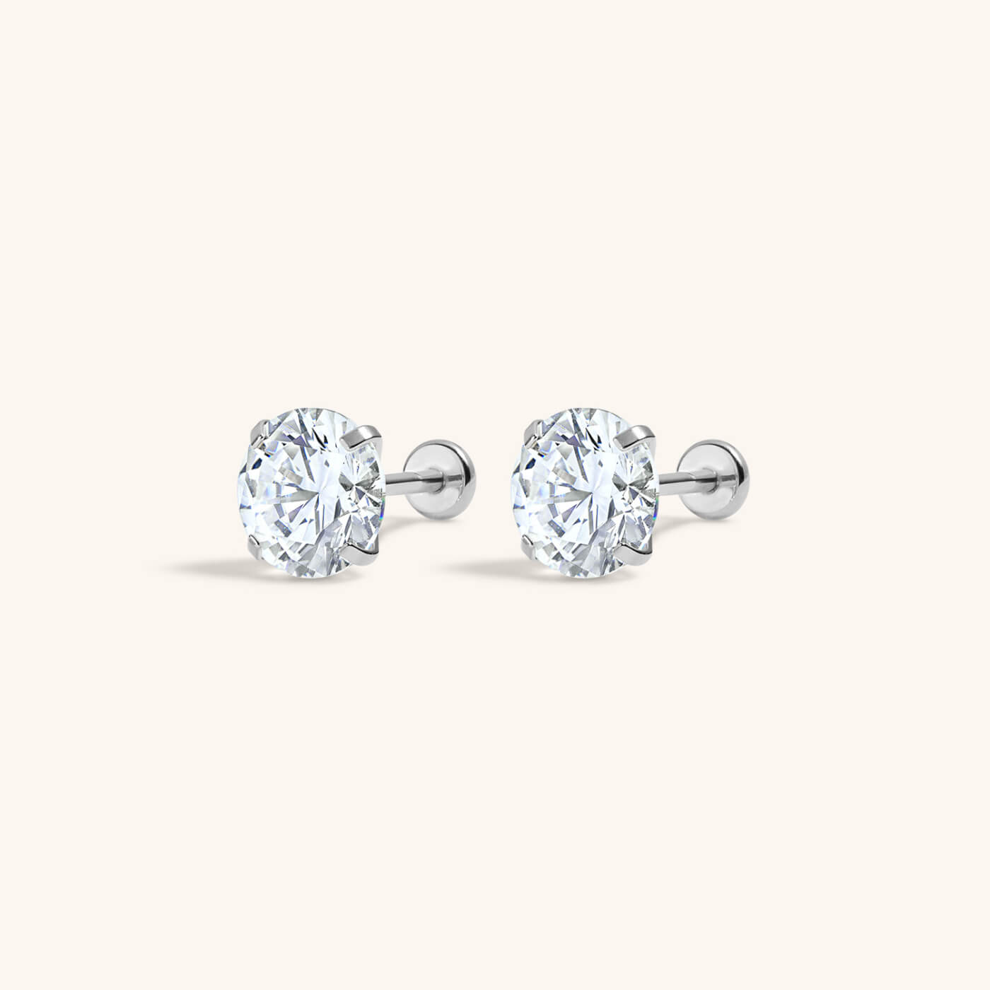 Moissanite Nap Earrings, 3mm