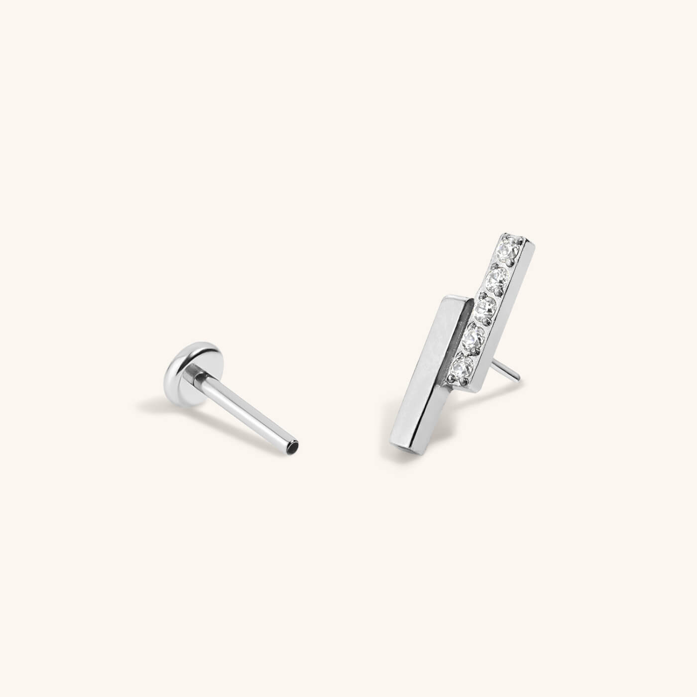 Pave Lightning Bar Nap Earrings