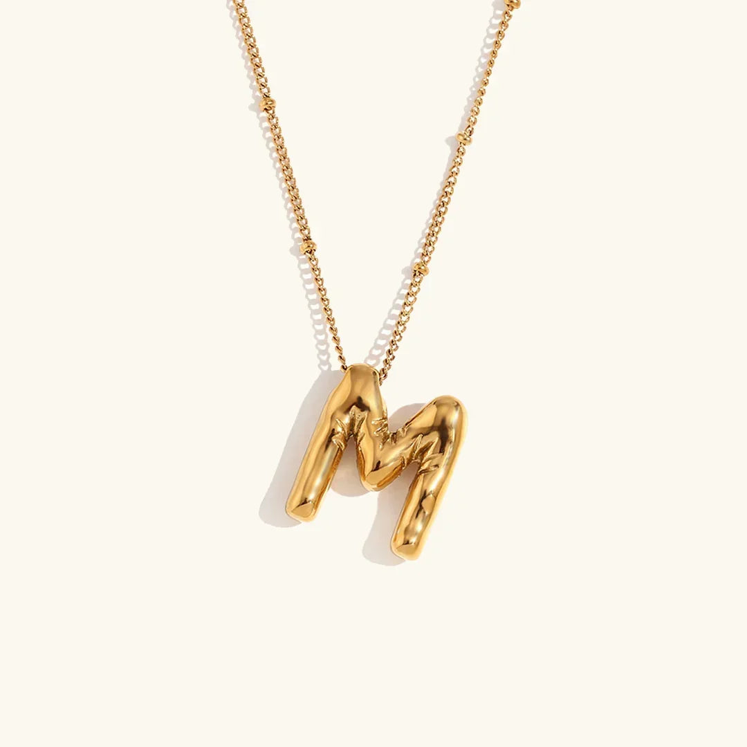 Balloon Initial Pendant Necklace