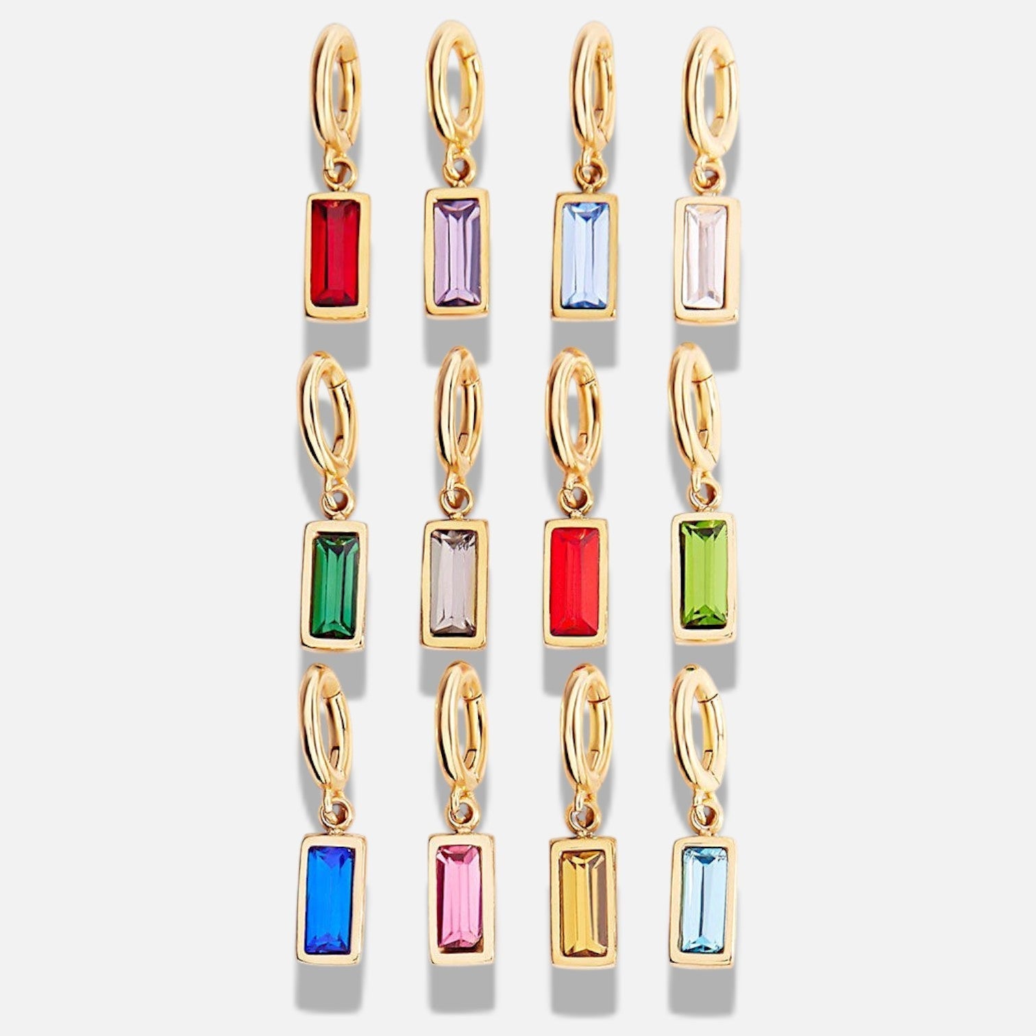 Aurelle Baguette Birthstone Charm – Gold
