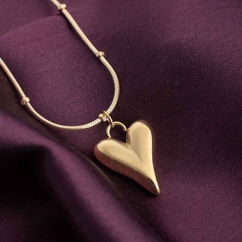 Heart Ball Chain Pendant Necklace