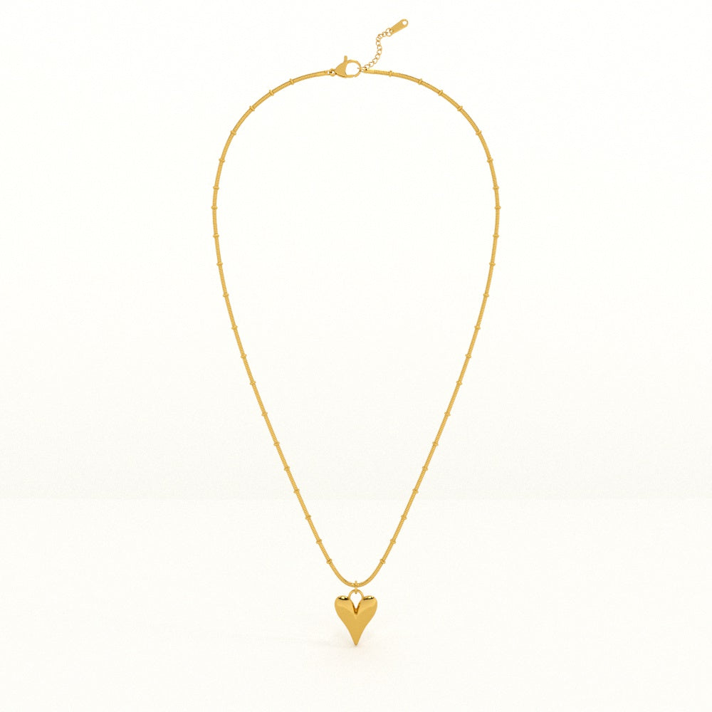Heart Ball Chain Pendant Necklace