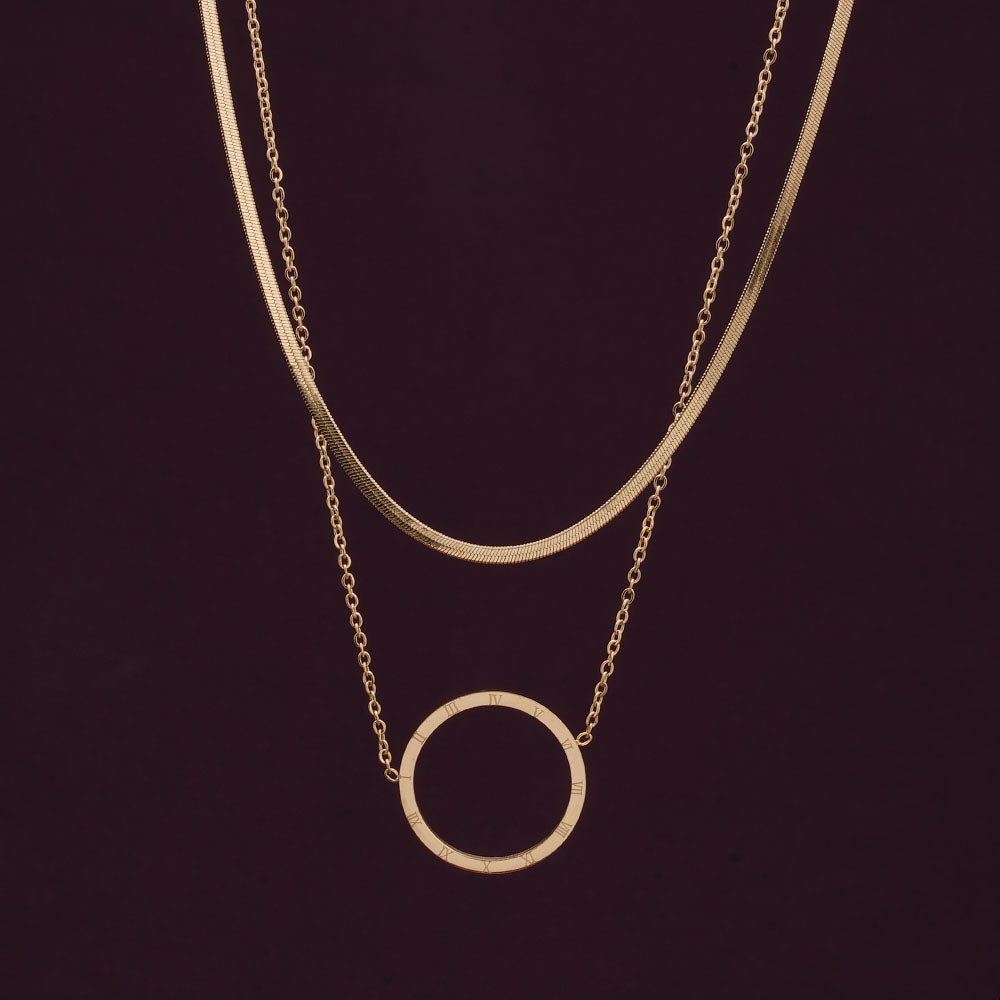 Circle Ring Double Layer Necklace