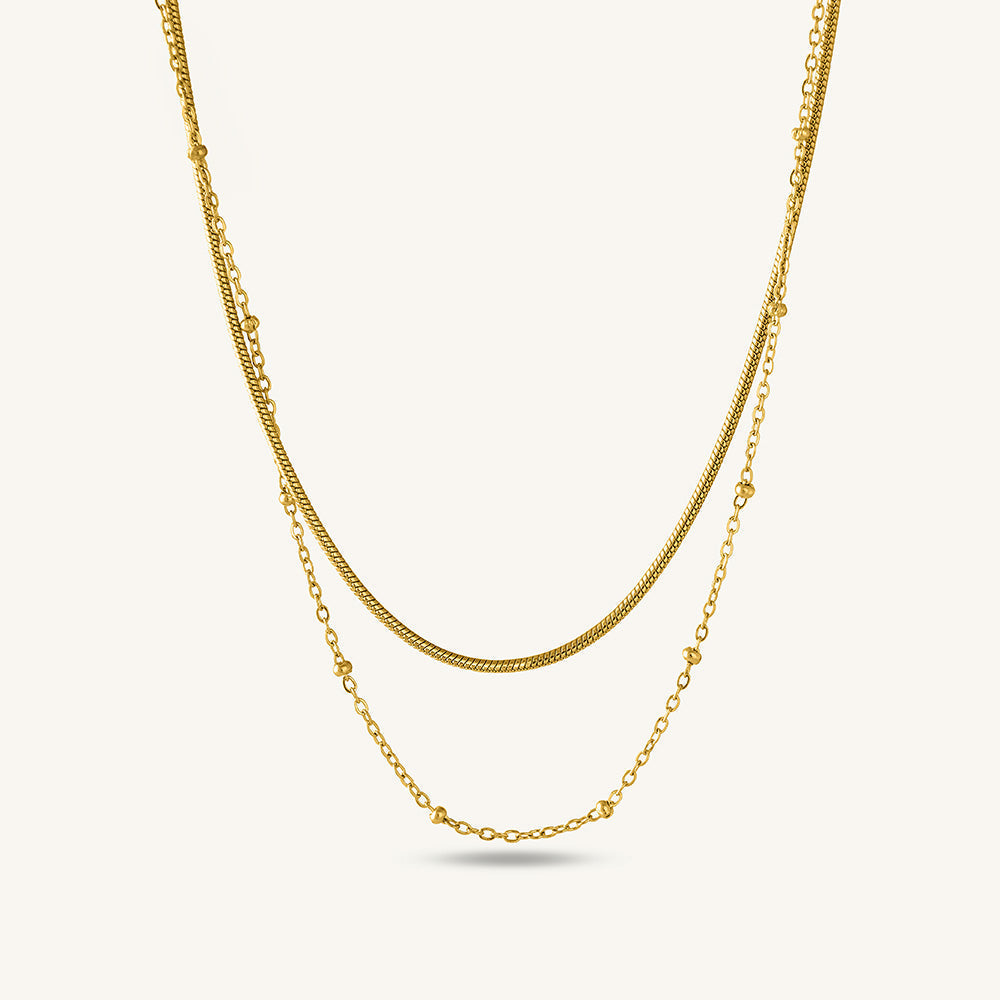 Double layer choker necklace – GOLD