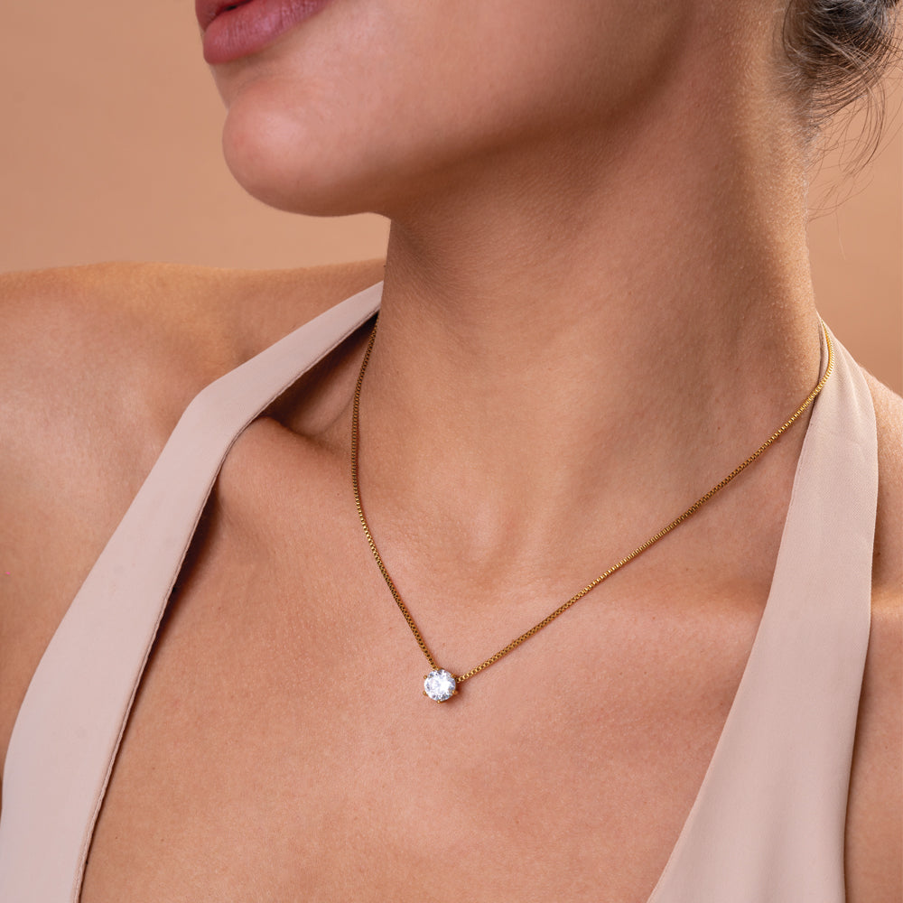 Round Solitaire Necklace