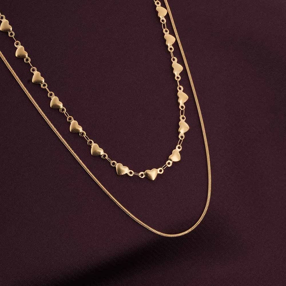 Lovely Heart Two Layered Necklace