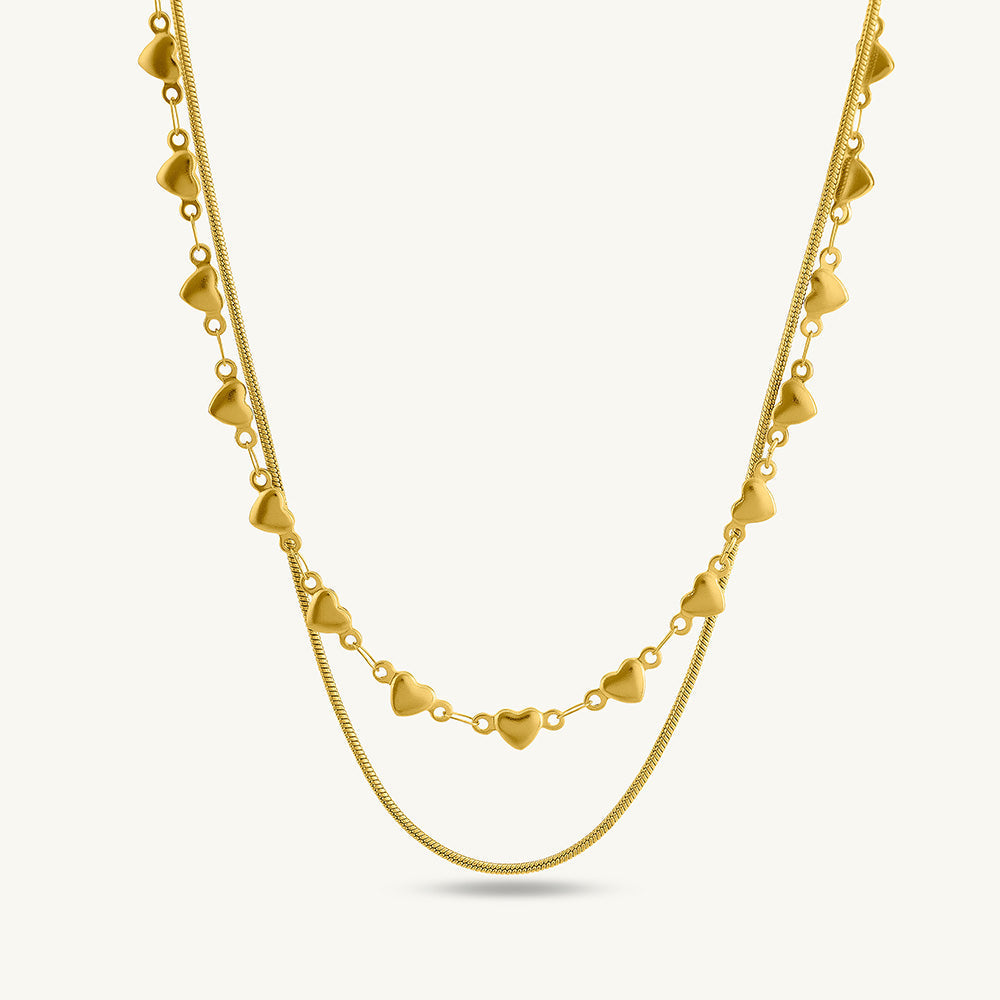 Lovely Heart Two Layered Necklace