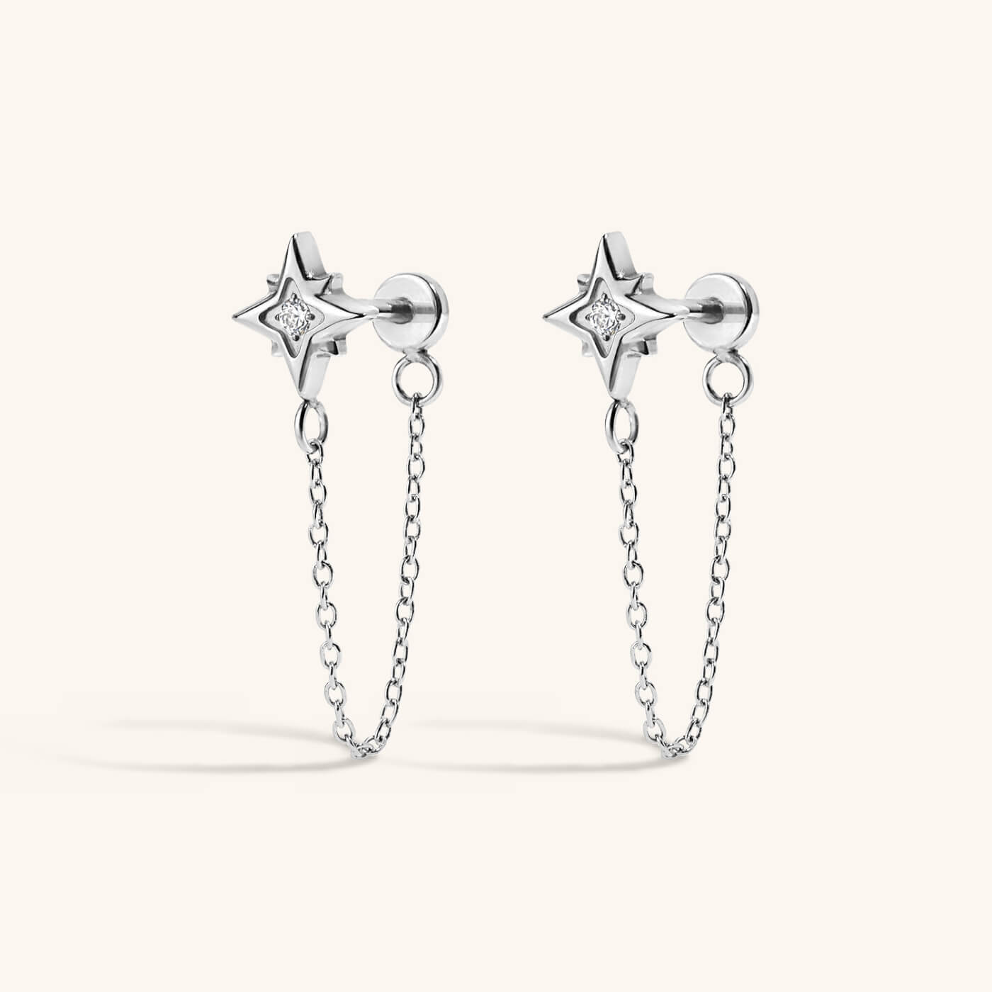 North Star Chain Nap Earrings