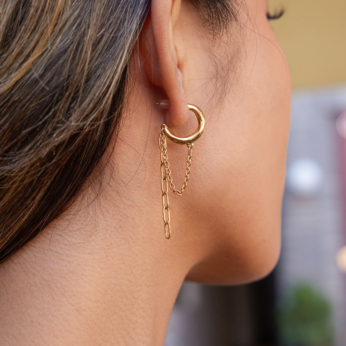 Link Chain Hoop Earrings