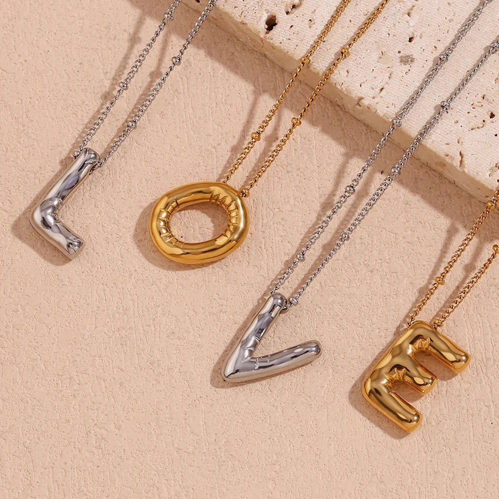 Balloon Initial Pendant Necklace