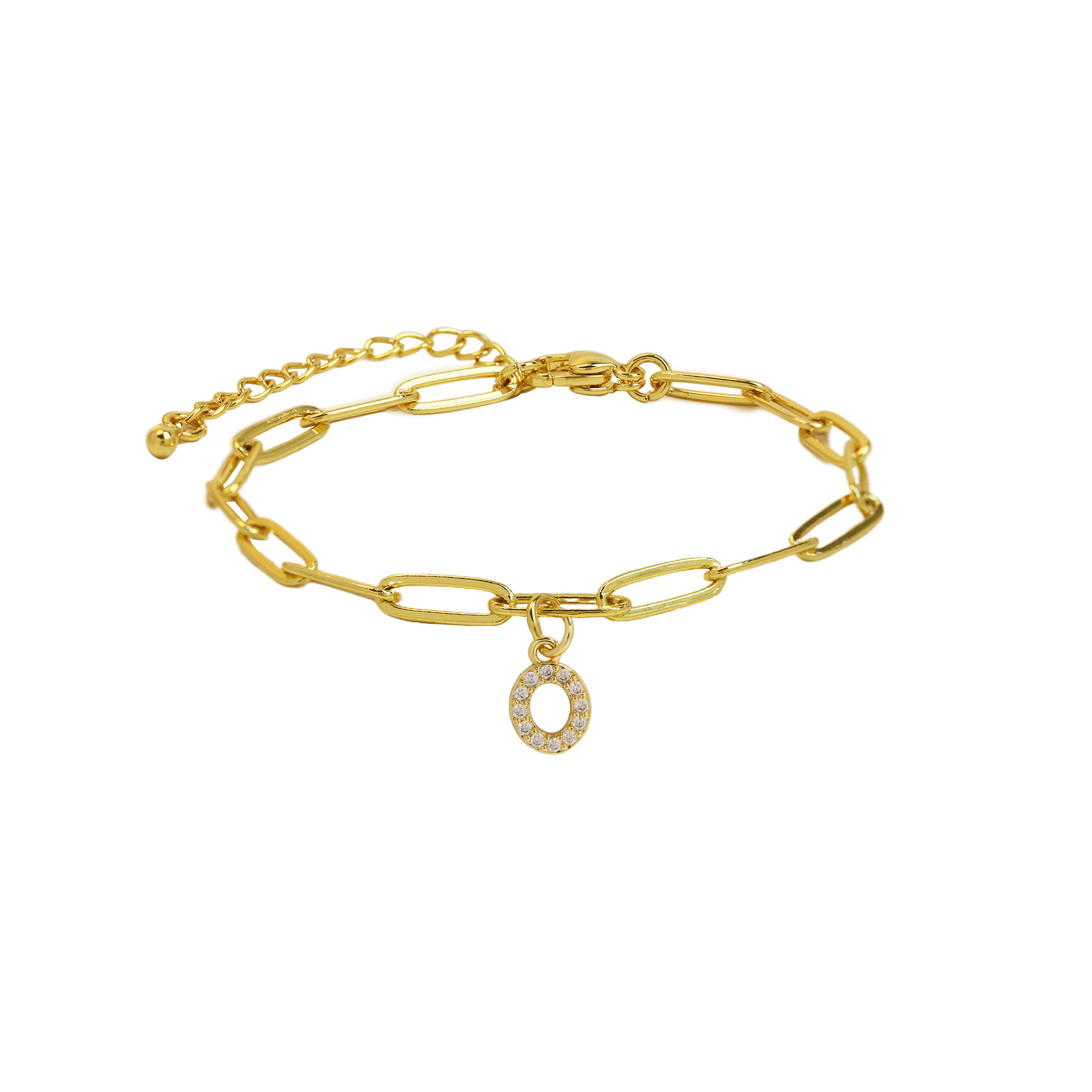 Paperclip Initial Letter Bracelet