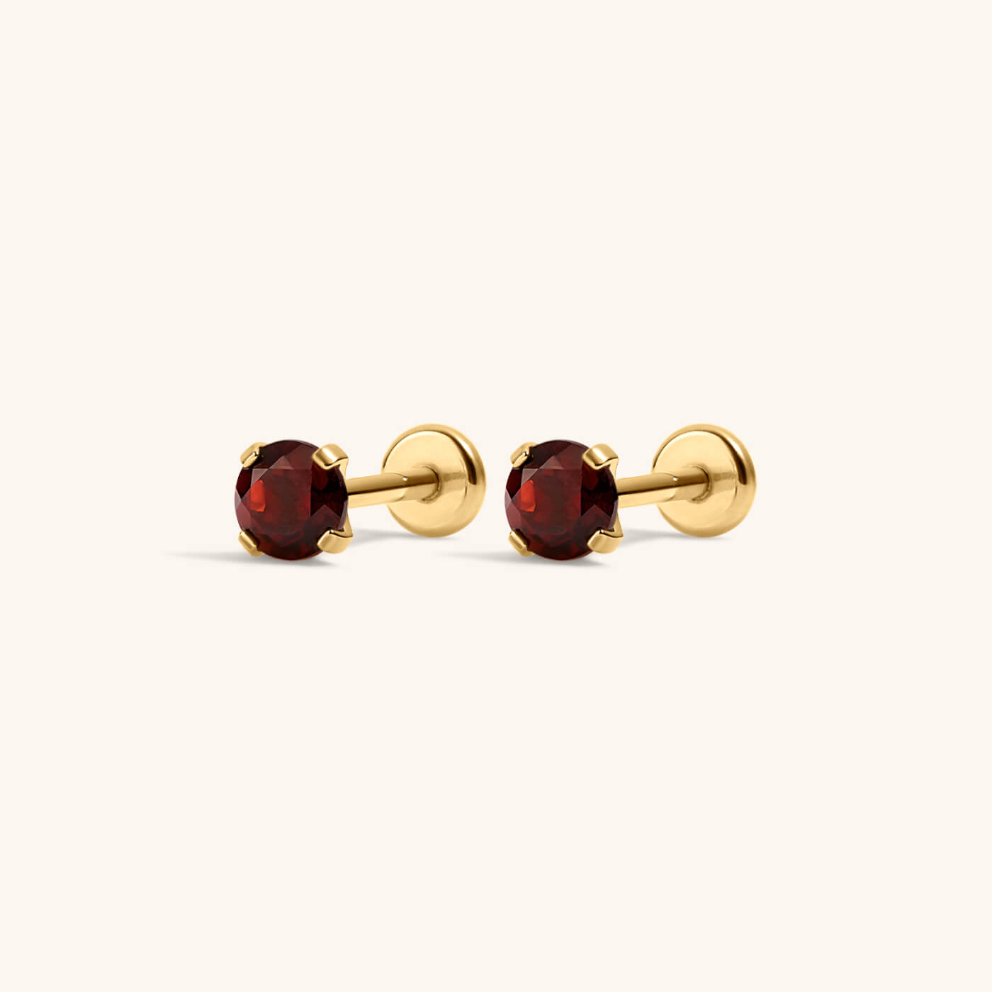 Garnet Nap Earrings – Gold