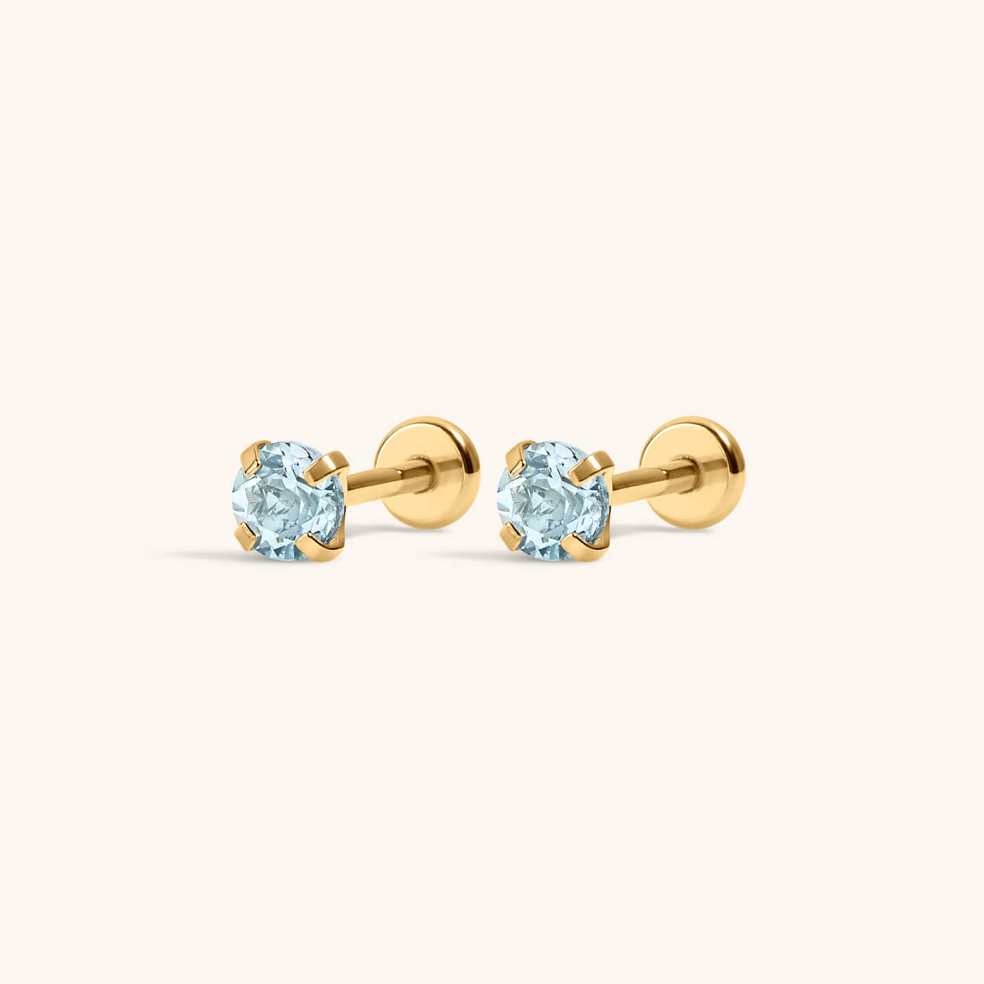 Aquamarine Nap Earrings – Gold