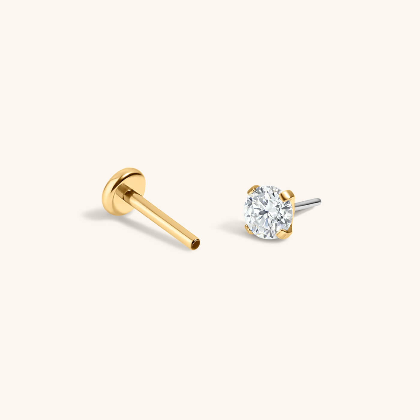 Moissanite Nap Earrings, 3mm