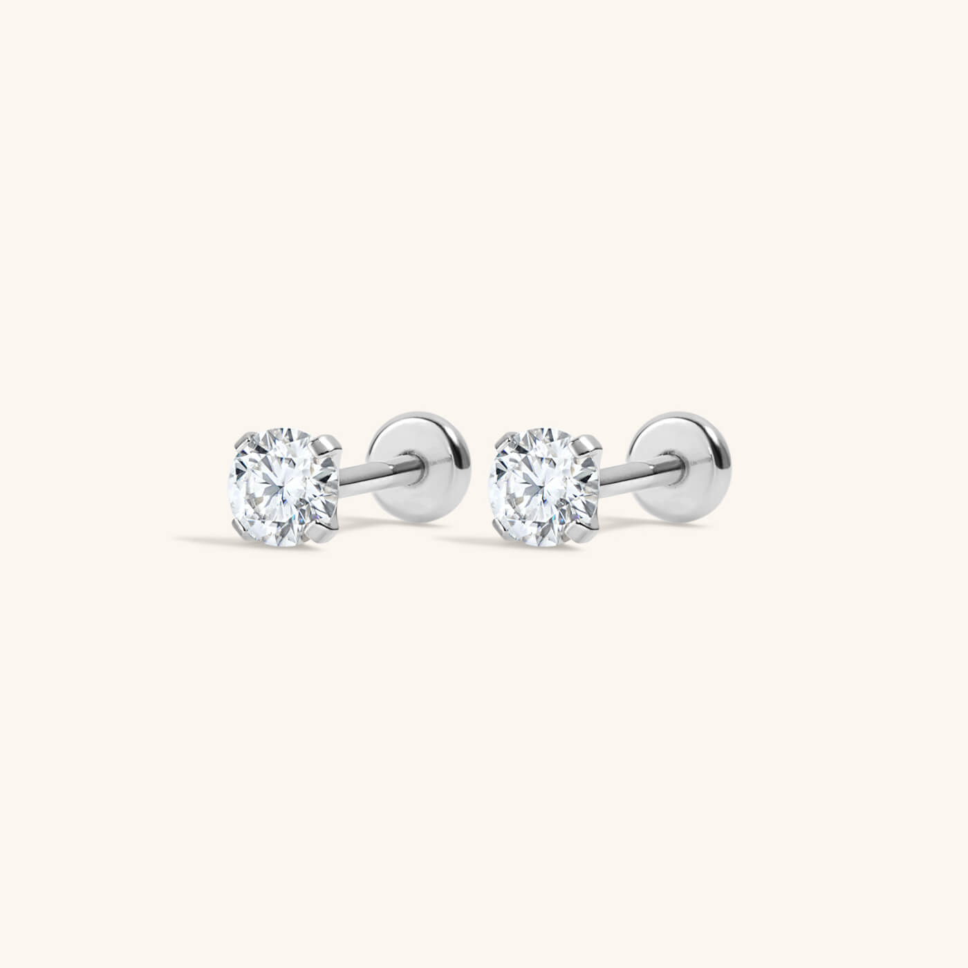 Moissanite Nap Earrings, 3mm