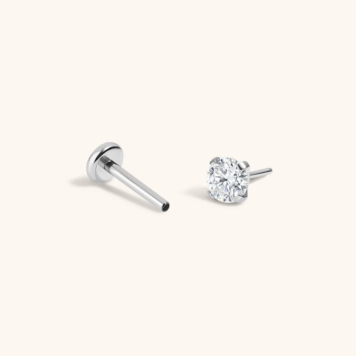 Moissanite Nap Earrings, 3mm