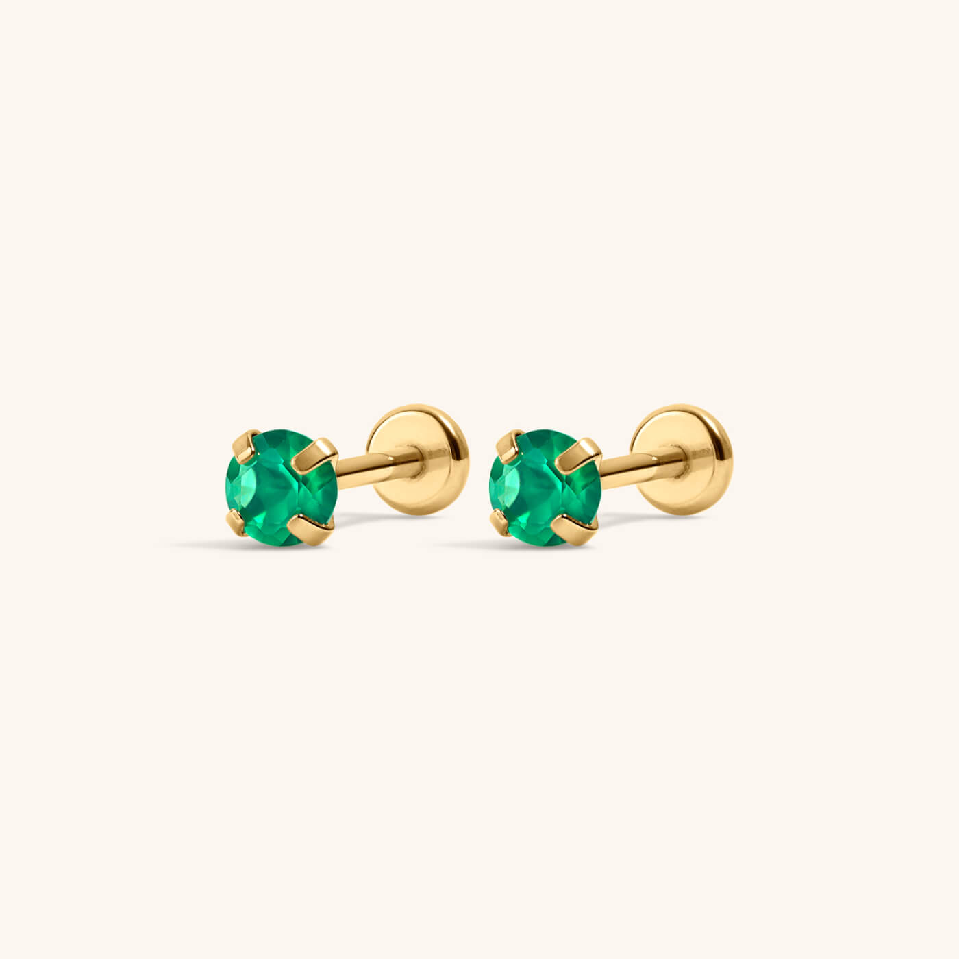 Green Chalcedony Nap Earrings – Gold