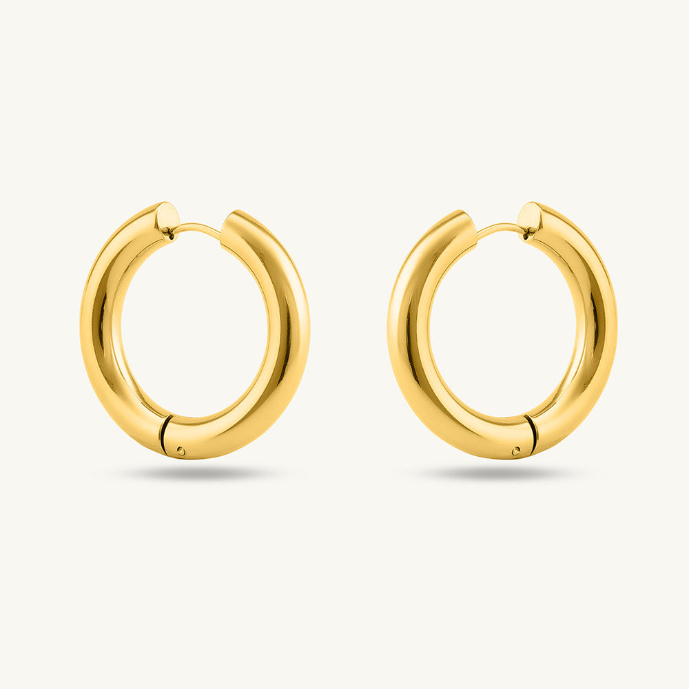 Classic Round Hoop Earrings – Big