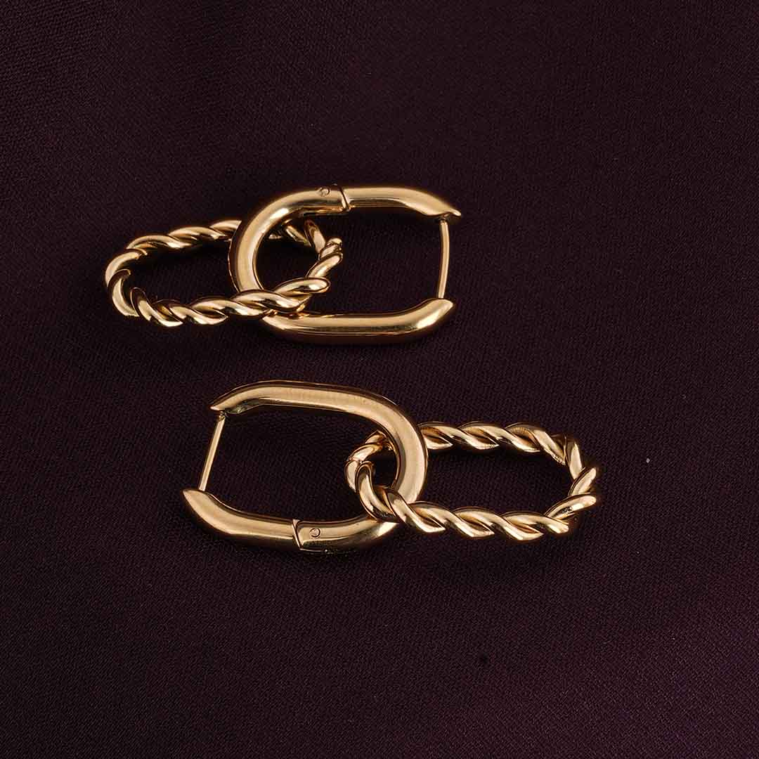 Double Rings Hoop Drop Earrings
