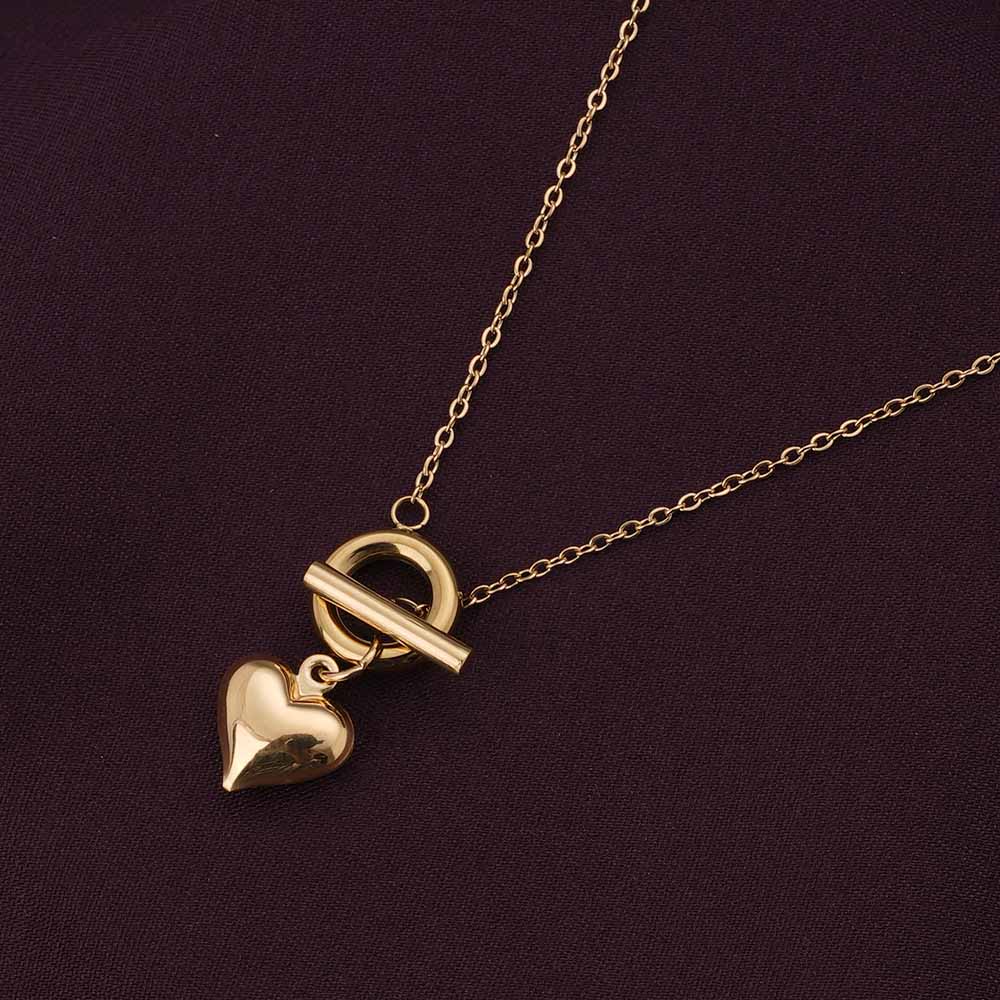 Ridge Heart T-Bar Necklace