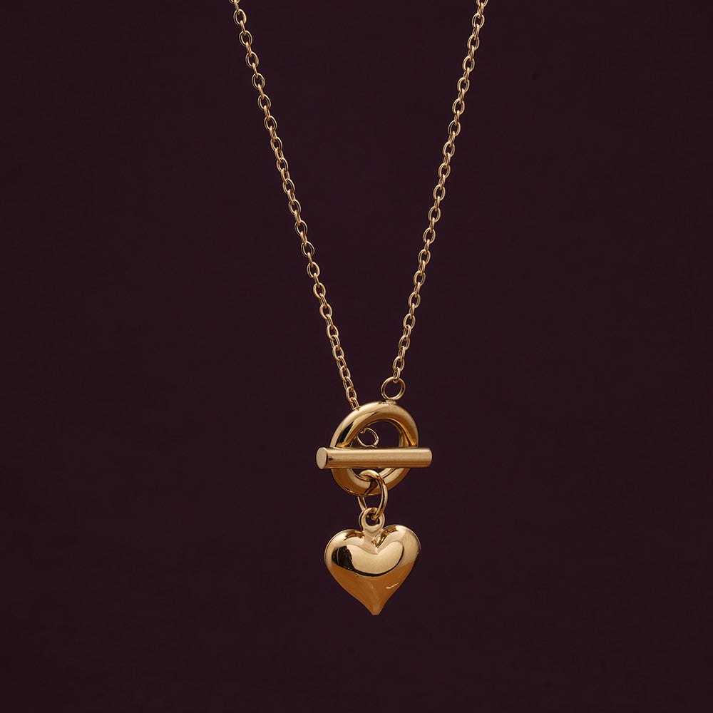 Ridge Heart T-Bar Necklace