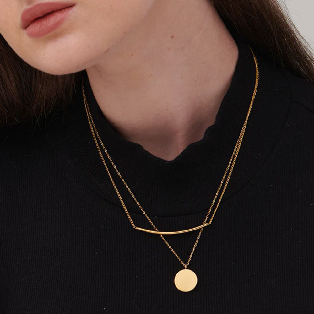 Round Line Two Layer Necklace