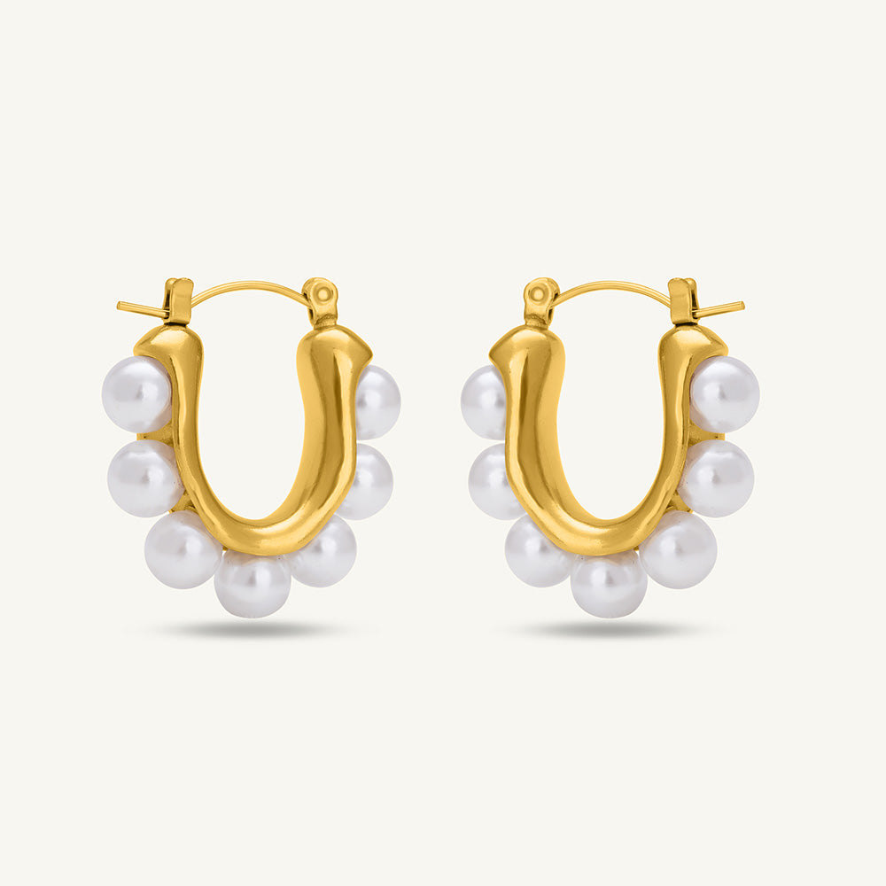 Pearl Embellished Hoops