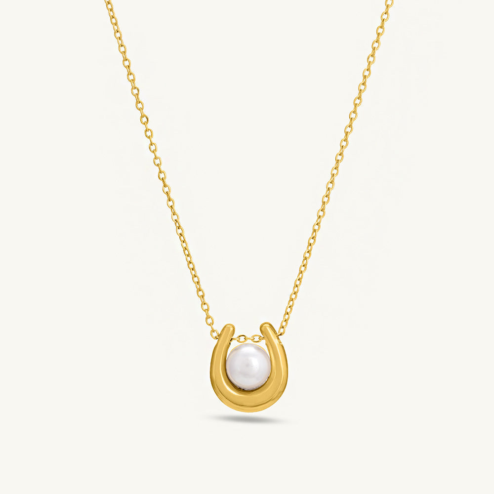 Pearl Embellished U Necklace