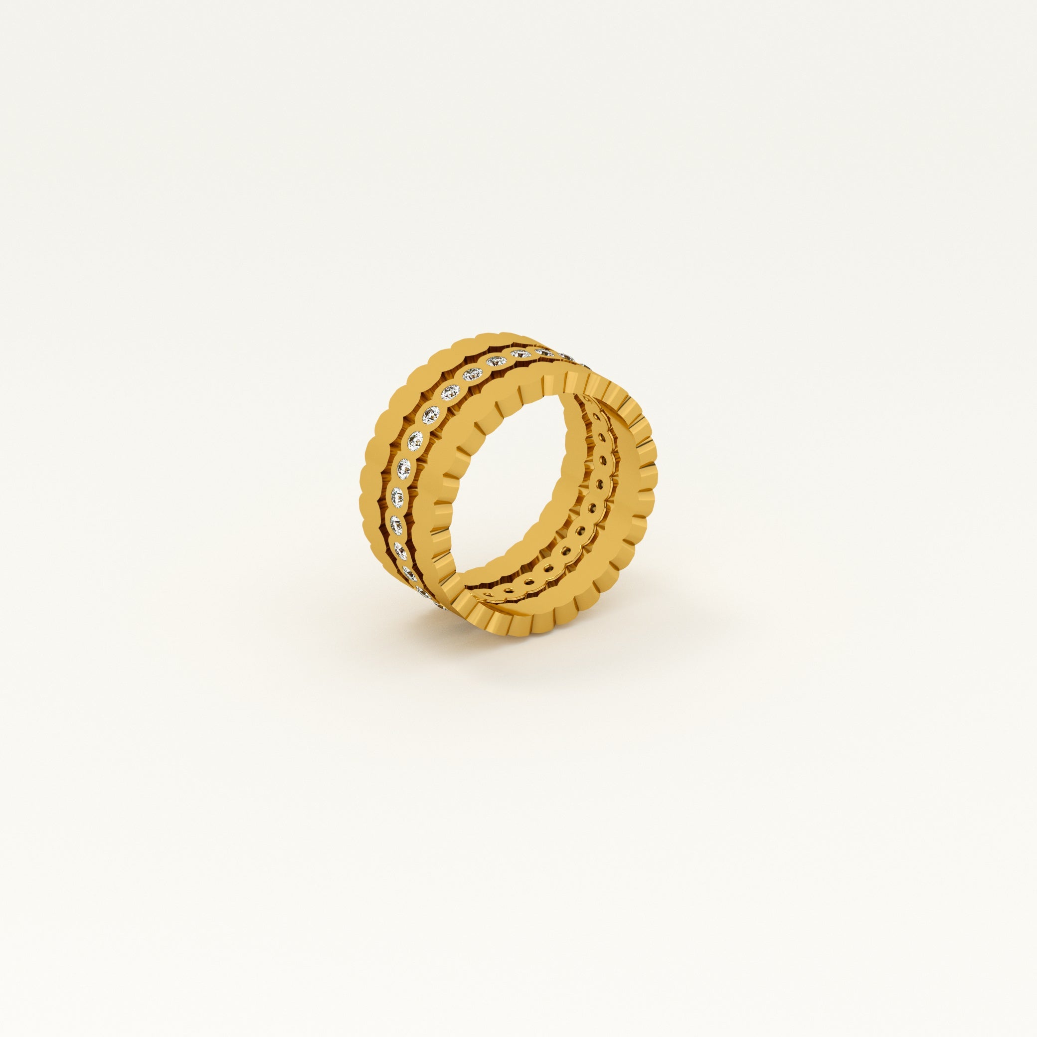 Three Piece Honeycomb Ring