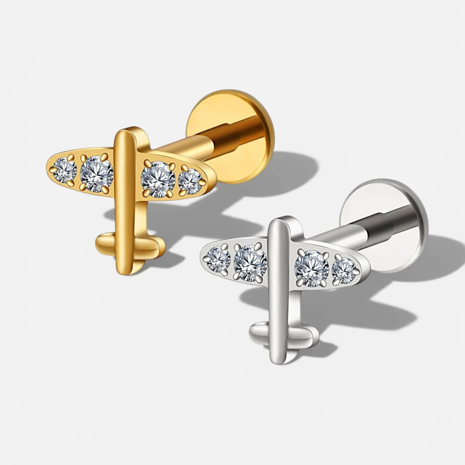 Aervia Airplane Cartilage Stud – Gold