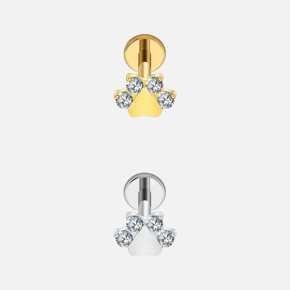 Pawlume Paw Print Cartilage Stud