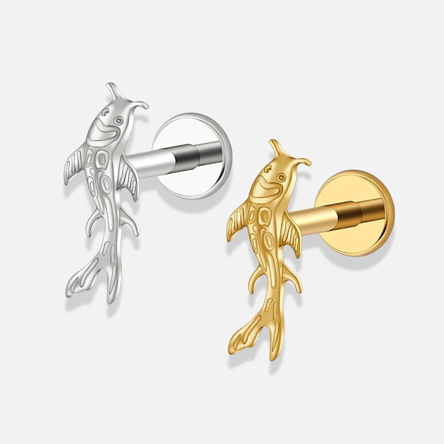 Arowisp Koi Fish Flat Back Stud – Gold